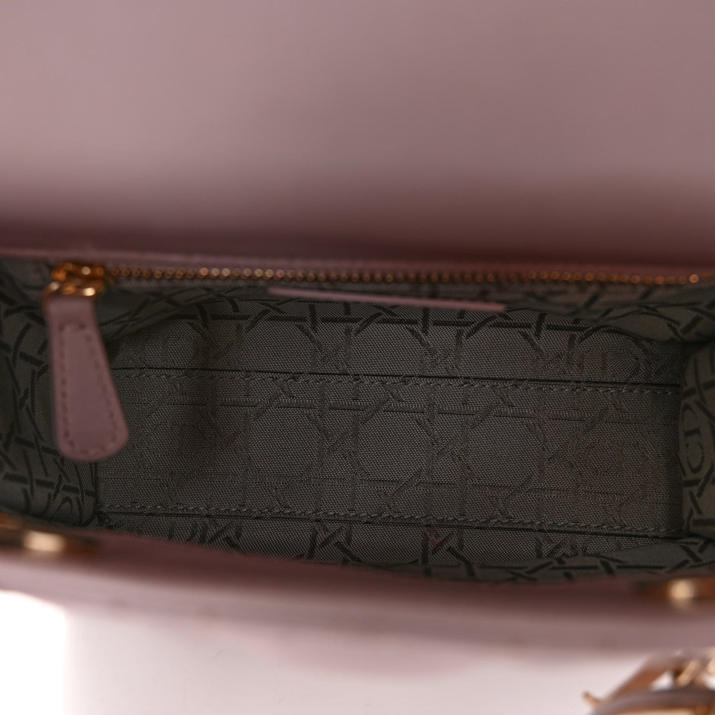Metallic Lambskin Cannage Mini Lady Dior Lotus