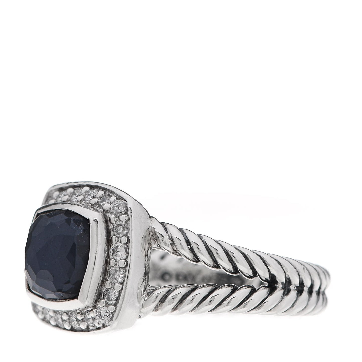Sterling Silver Diamond Black Orchid 7mm Petite Albion Ring 49 5