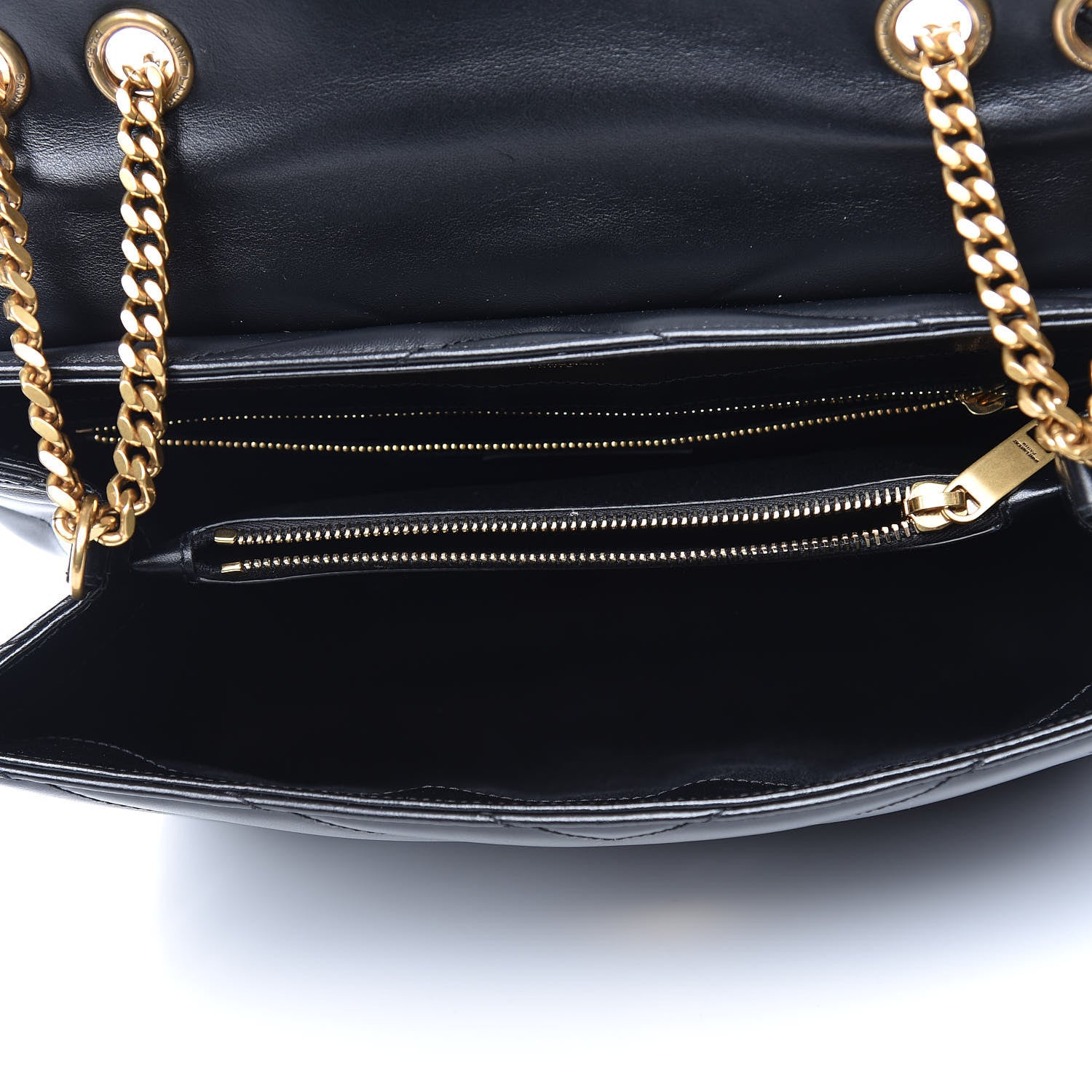 Saint Laurent Calfskin Y Quilted Monogram Medium Loulou Chain Satchel Black 6 of 14