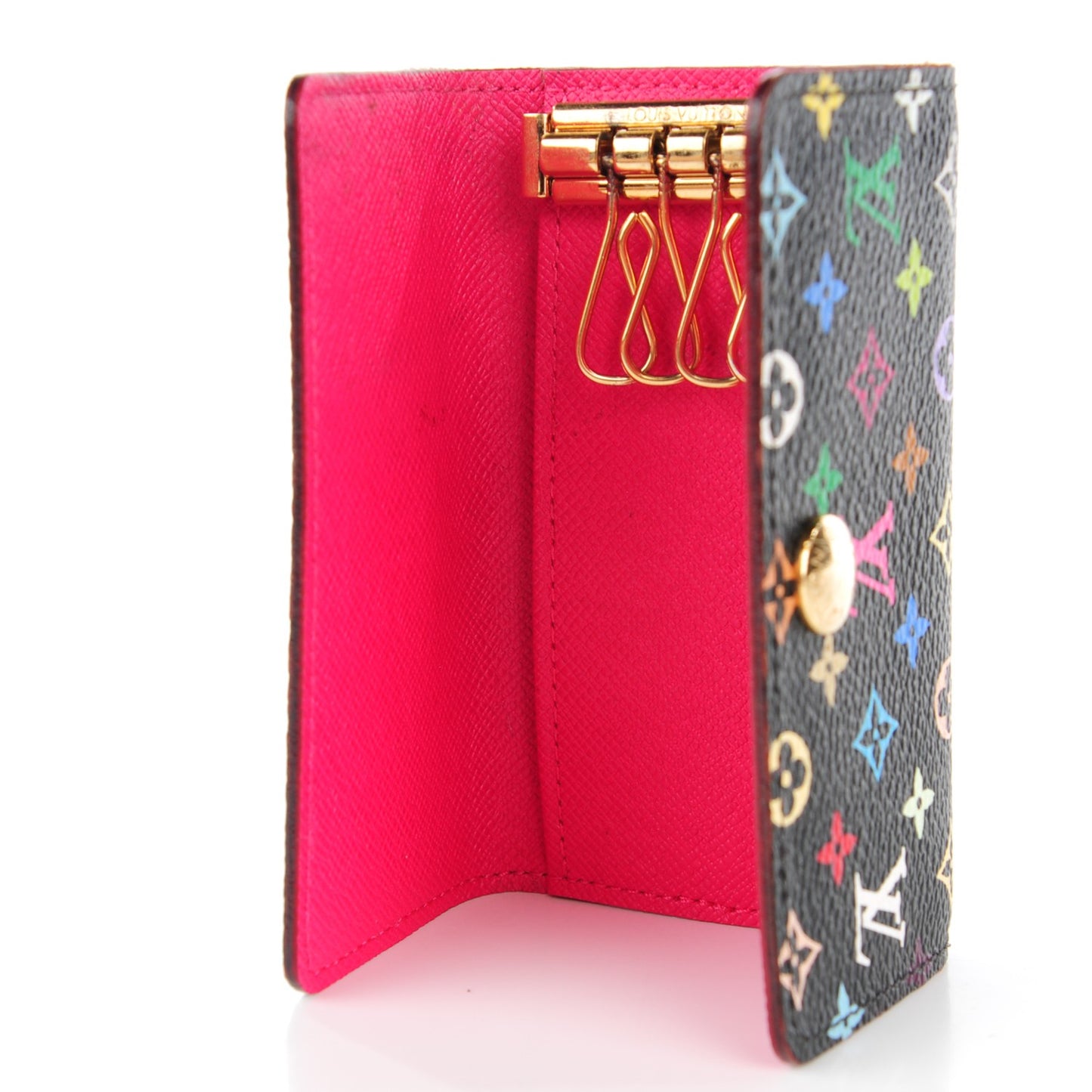 Monogram Multicolor Multicles 4 Key Holder Black Grenade