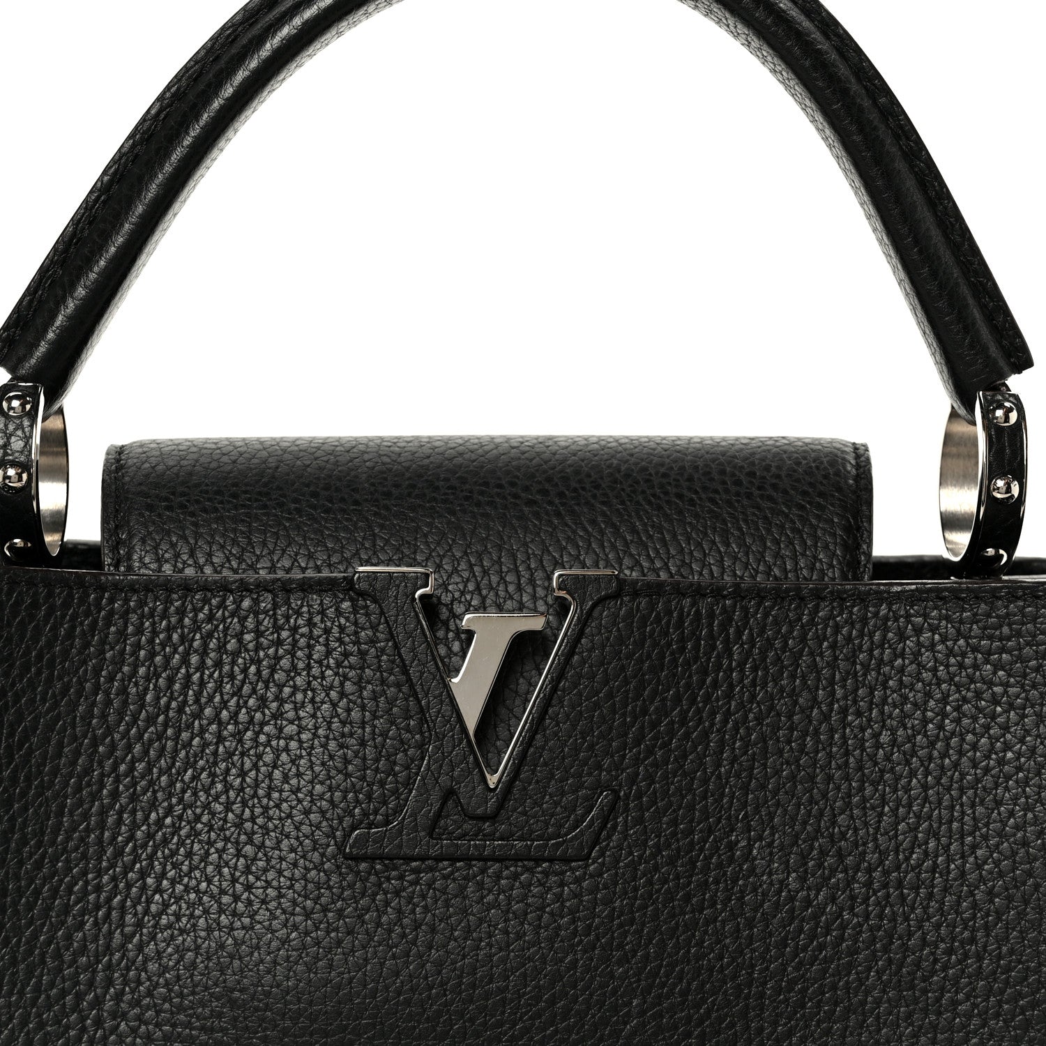 Louis Vuitton Taurillon Capucines MM Black Fuchsia 7 of 9