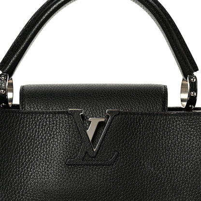 Louis Vuitton Taurillon Capucines MM Black Fuchsia 7 of 9