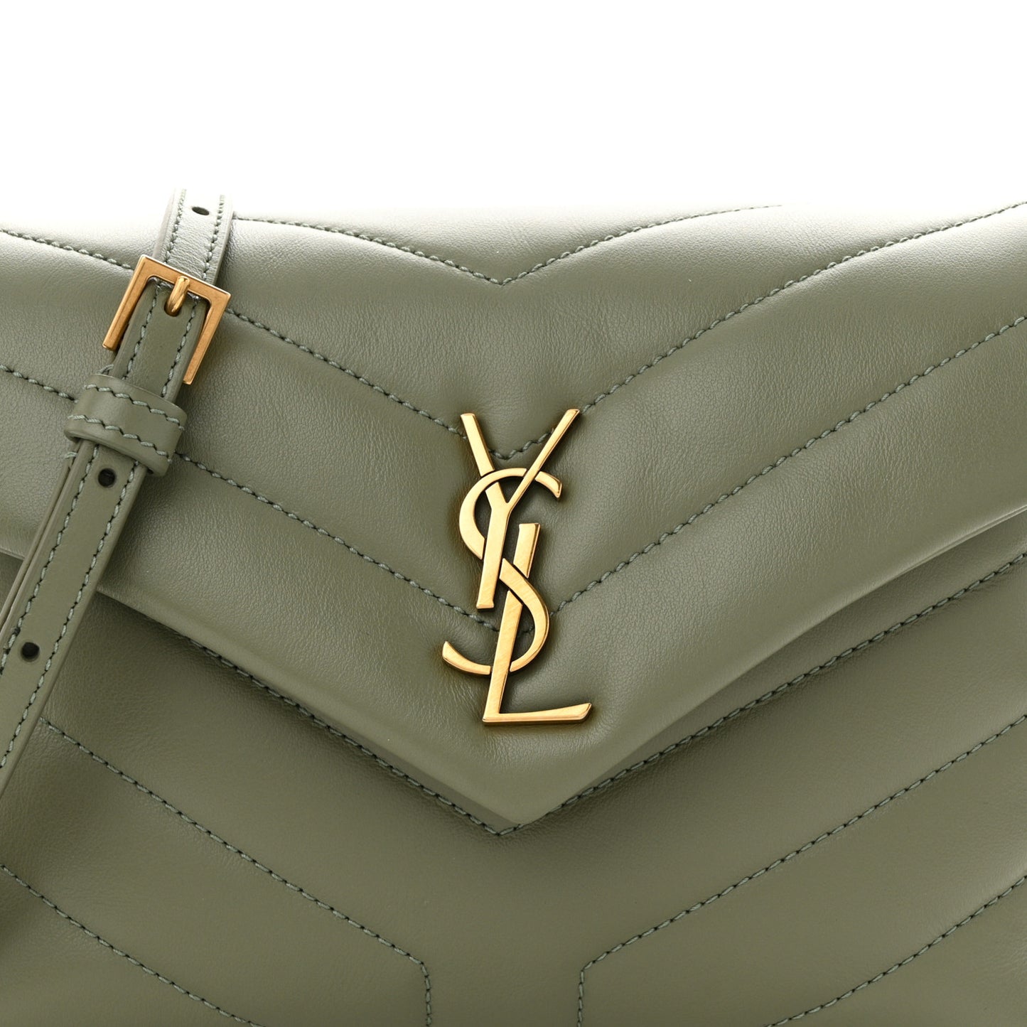 Calfskin Y Quilted Monogram Toy Loulou Crossbody Bag Light Sage
