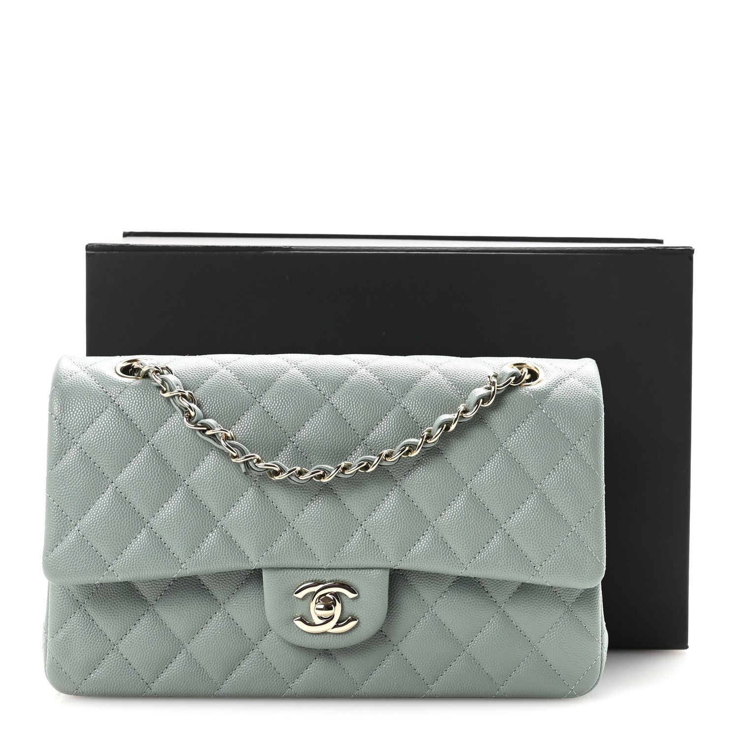Chanel Caviar Quilted Medium Double Flap Dark Green 11 of 11