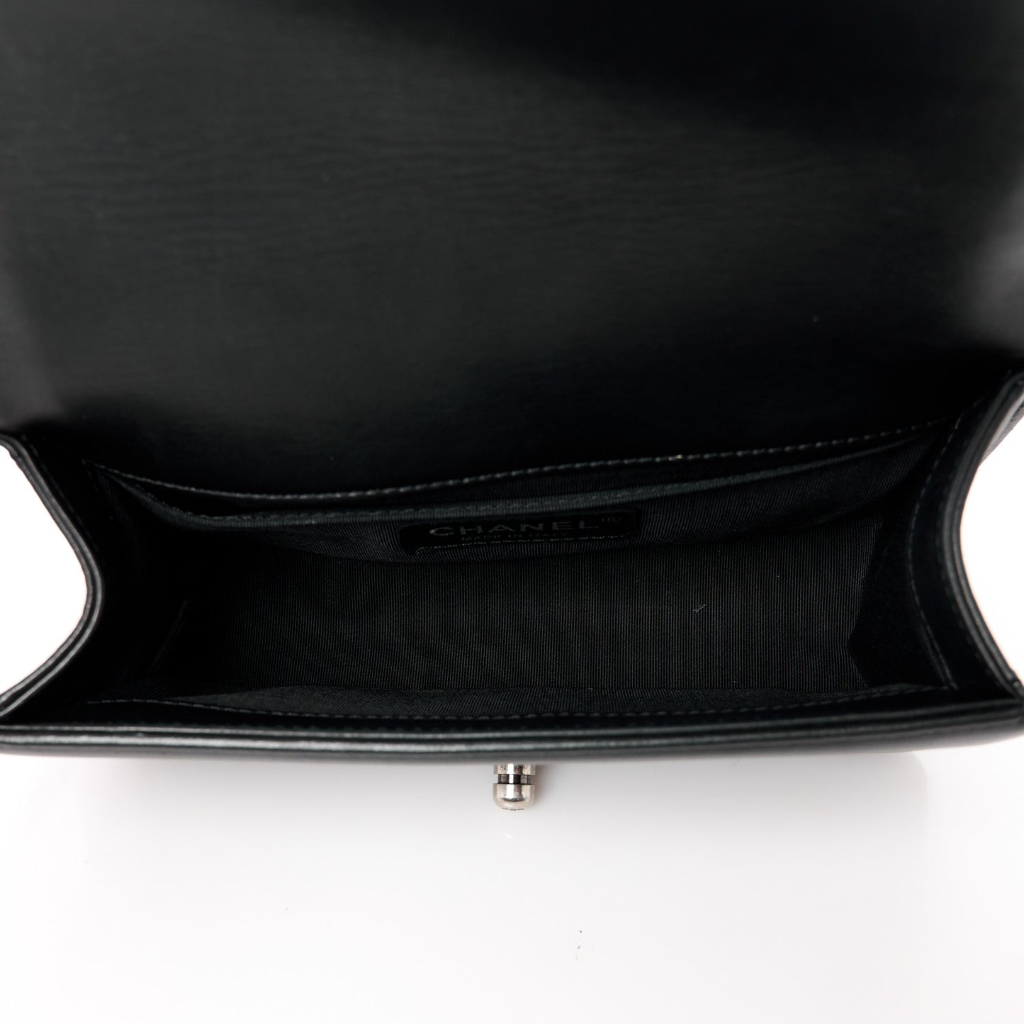 Lambskin Quilted Small Boy Flap Black