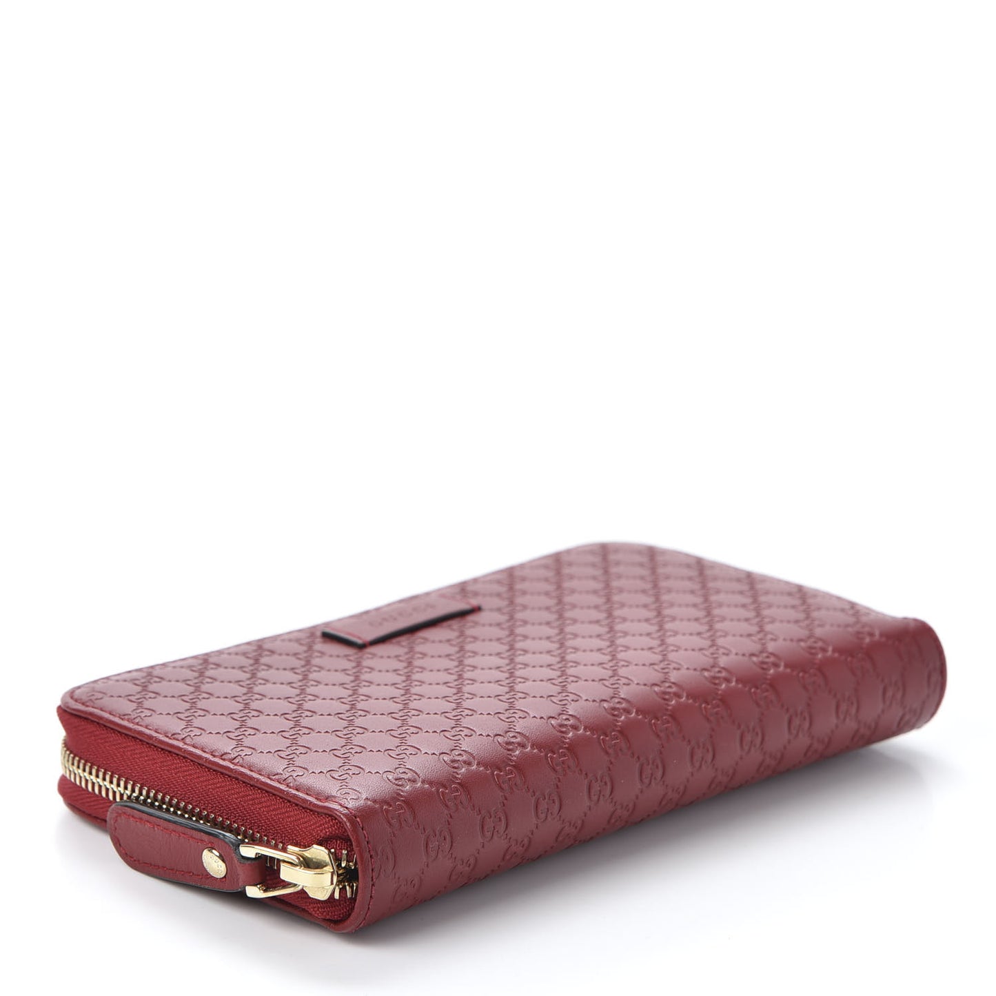Microguccissima Zip Around Wallet Red