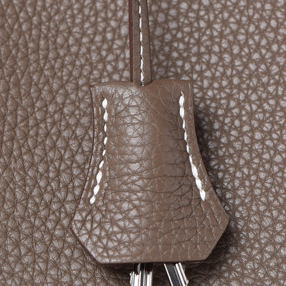Hermes Taurillon Clemence Birkin 35 Etoupe 22 of 36