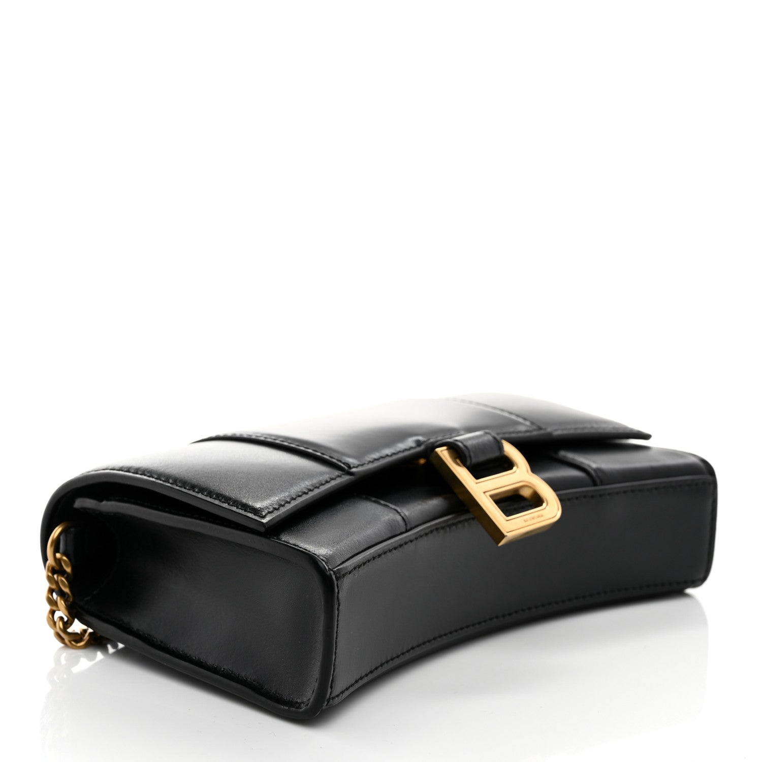 Balenciaga Shiny Box Calfskin Hourglass Chain Bag Black 4 of 9