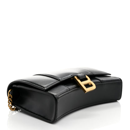 Balenciaga Shiny Box Calfskin Hourglass Chain Bag Black 4 of 9