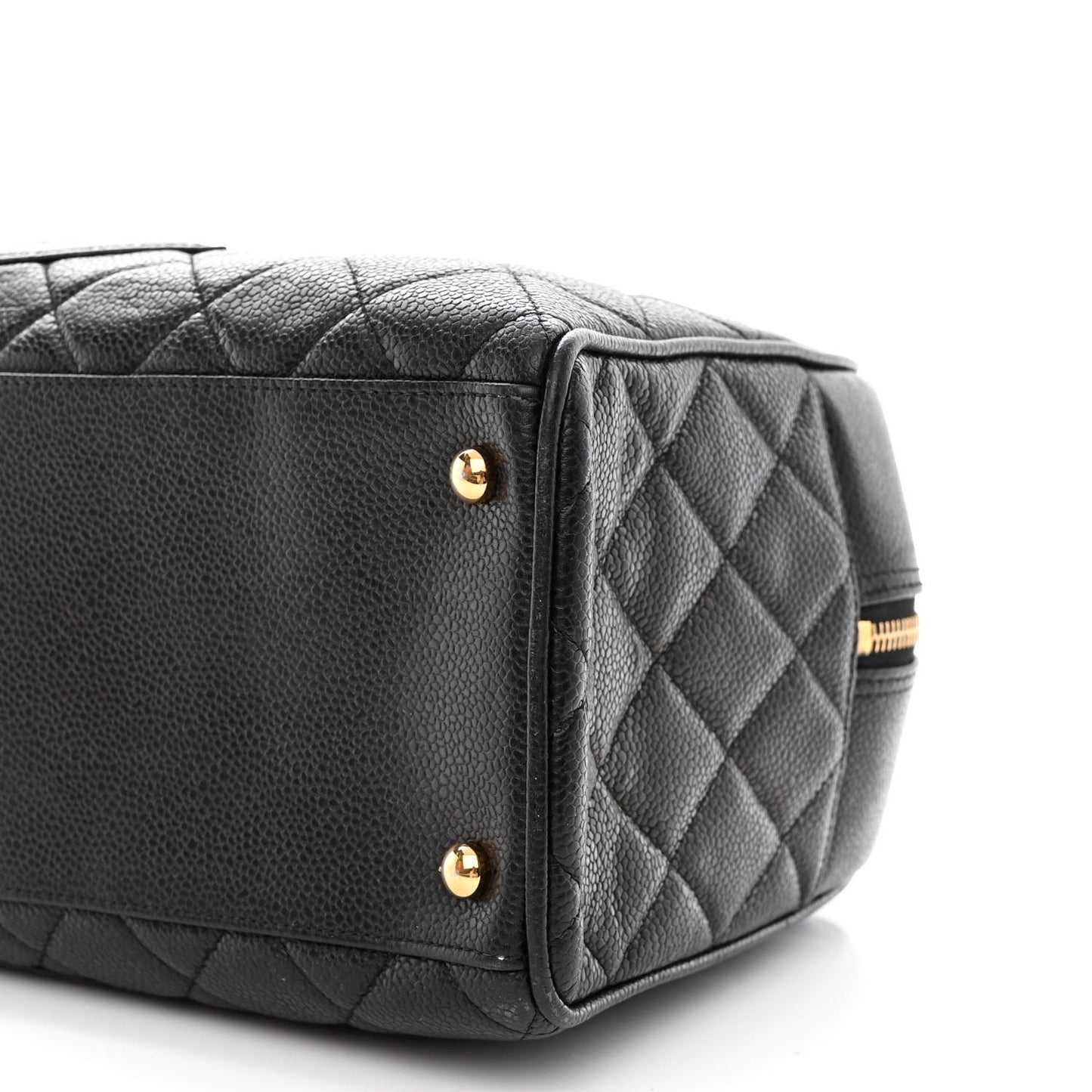 Caviar Quilted Large Bowler Black