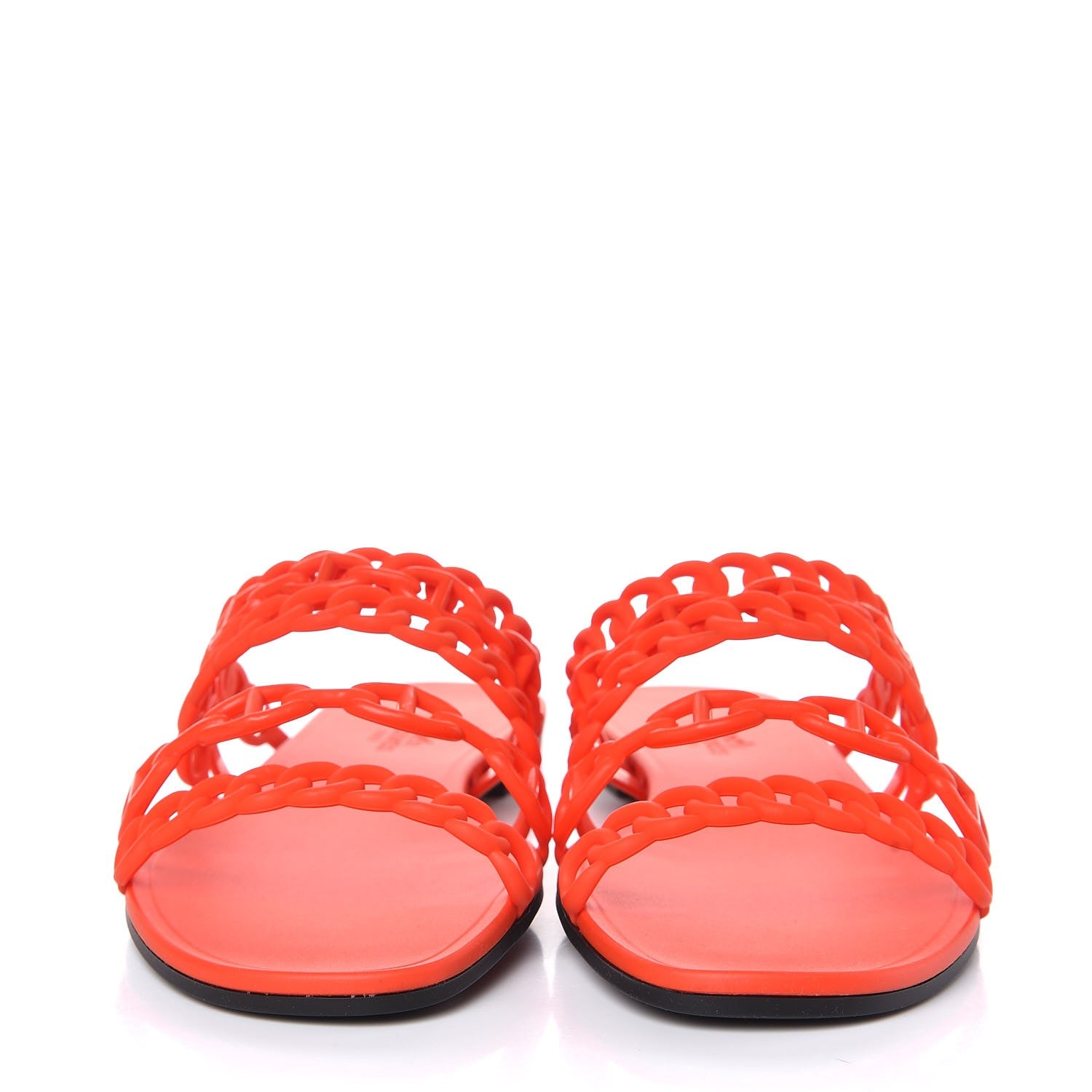 Hermes Rubber Chaine d'Ancre Nude Sandals 41 Pavot 2 of 8