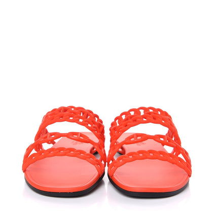 Hermes Rubber Chaine d'Ancre Nude Sandals 41 Pavot 2 of 8