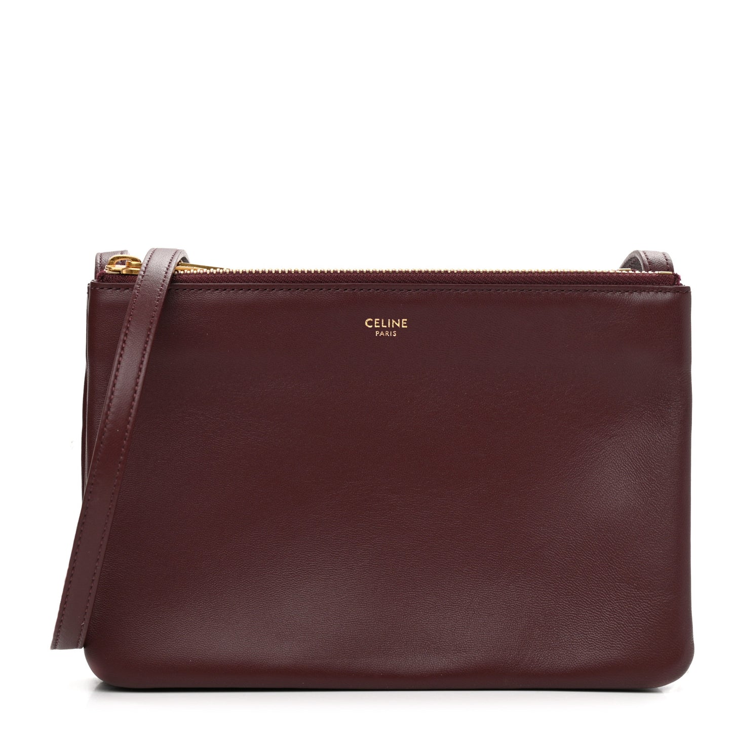 Smooth Lambskin Small Trio Crossbody Bag Burgundy
