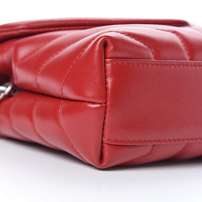 Saint Laurent Calfskin Y Quilted Monogram Toy Loulou Crossbody Bag Red 9 of 12