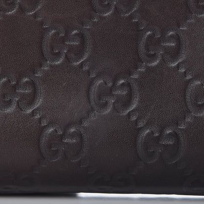 Gucci Guccissima Margaux Calfskin Metal Bar Zip Around Wallet Chocolate 10 of 11