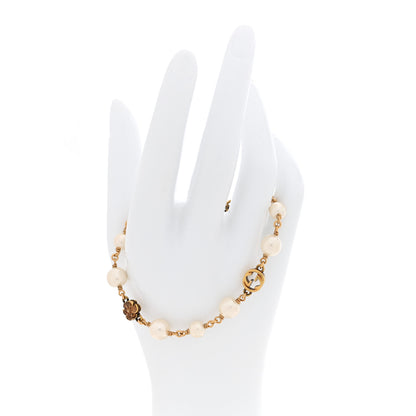 Gucci Interlocking G Flower Pearl Bracelet Gold 2 of 4