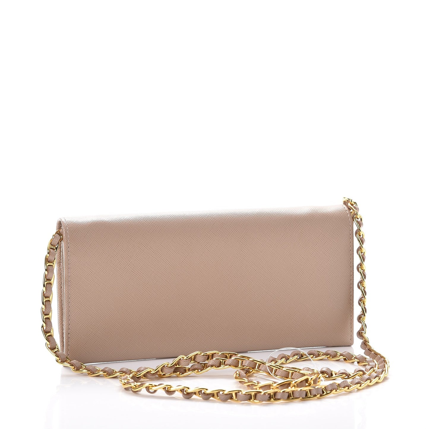 Saffiano Metal Oro Chain Wallet Cammeo