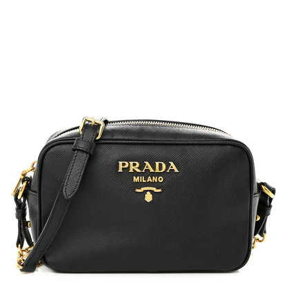 Prada Saffiano Mini Camera Crossbody Bag Black 1 of 9