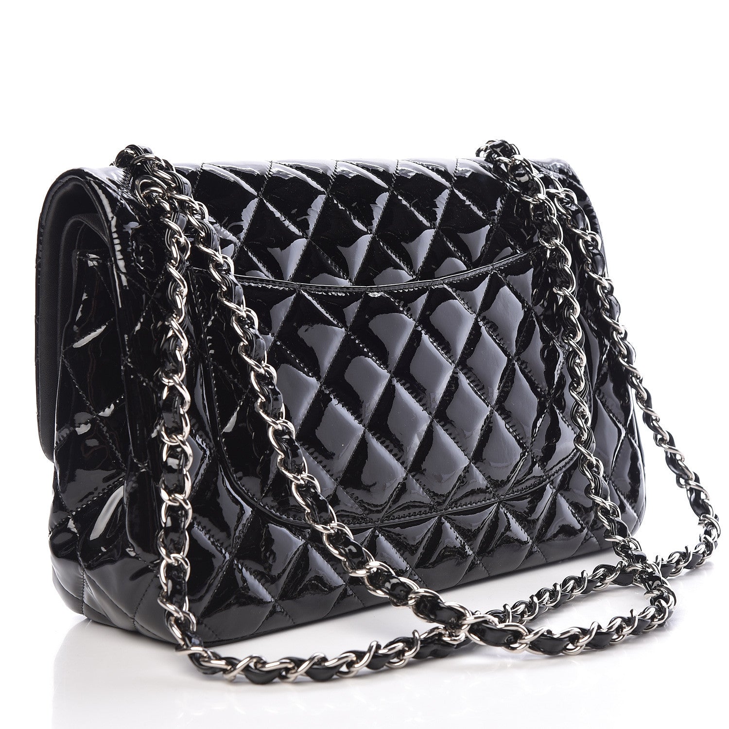 Chanel Patent Quilted Jumbo Double Flap Black 4 of 15