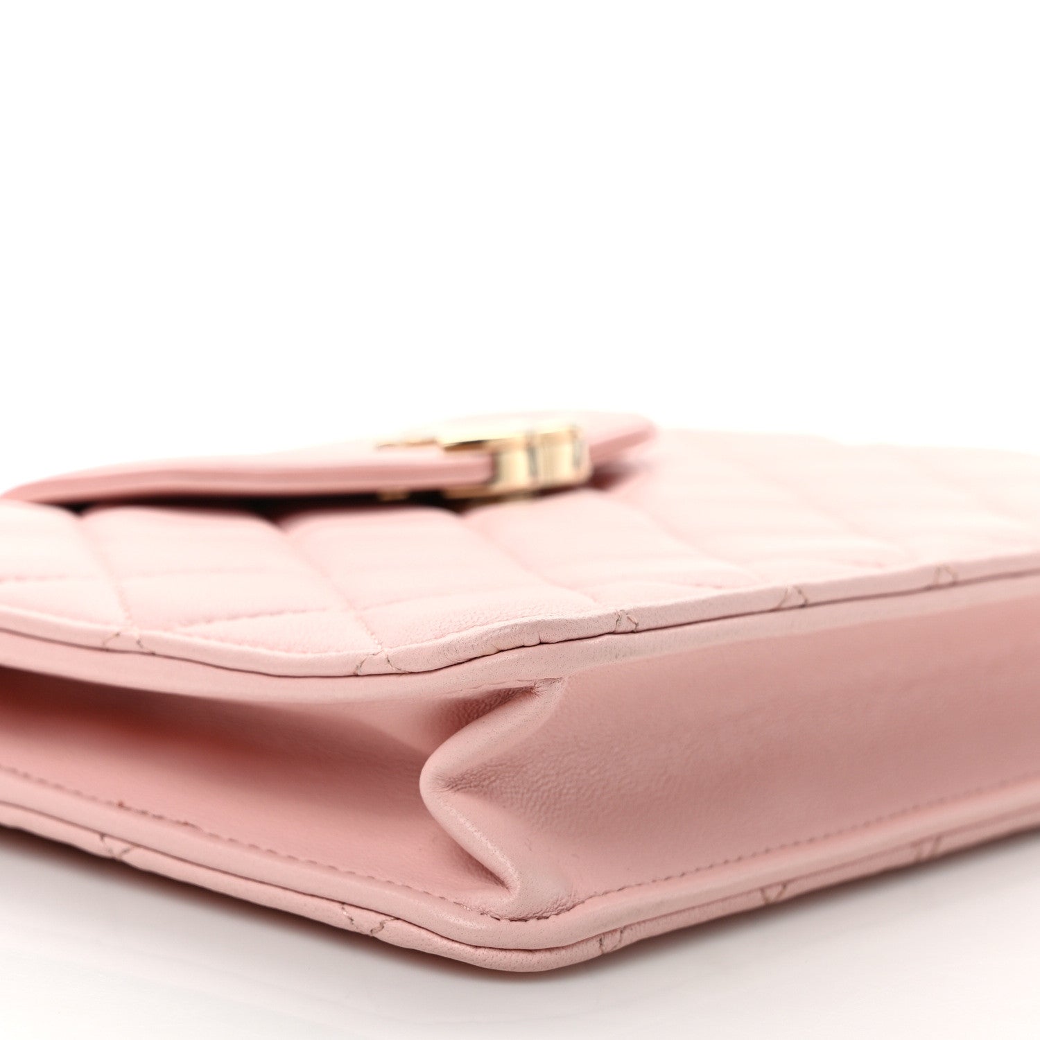 Chanel Lambskin Quilted CC Pouch Wristlet Pink 8 of 10