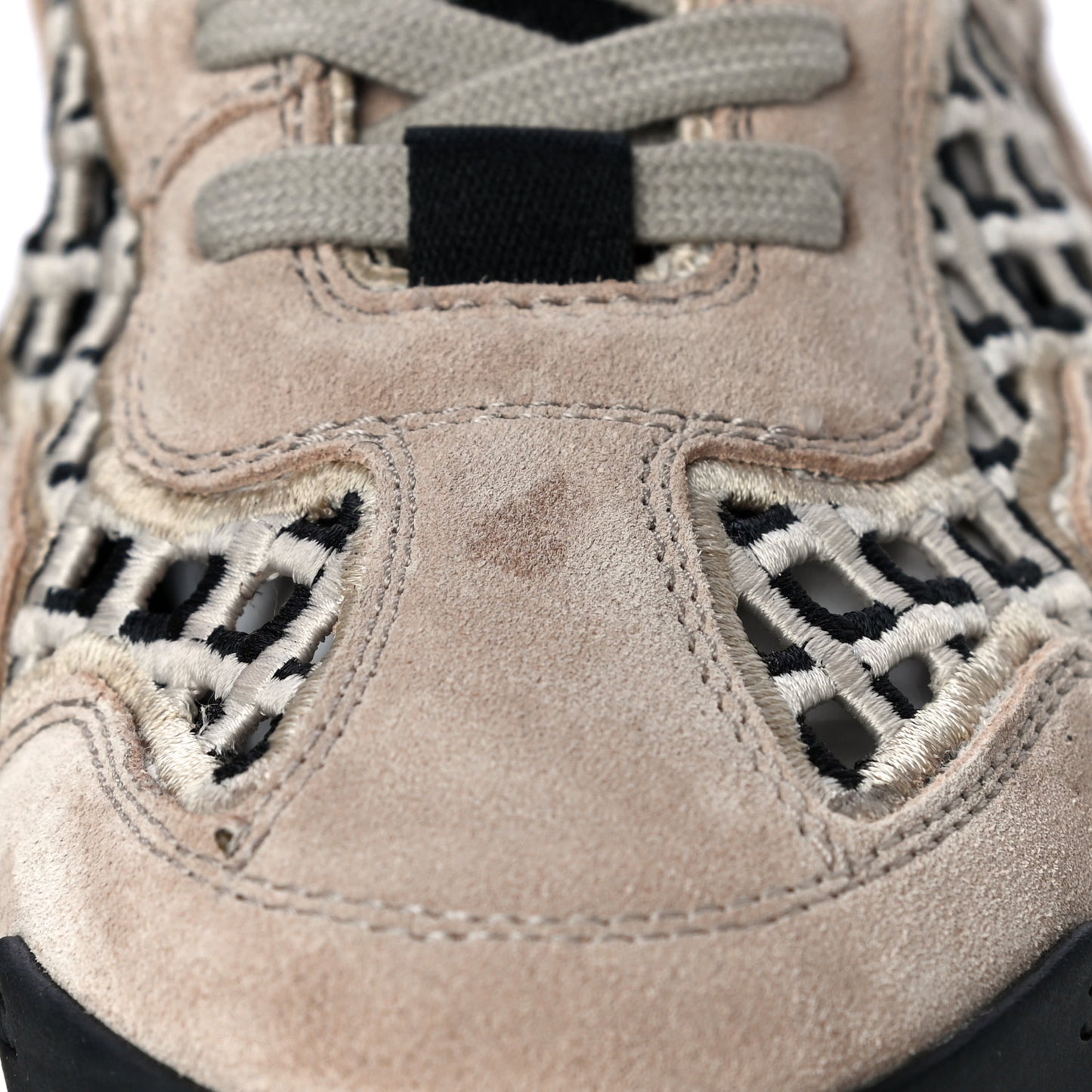 Suede Calfskin Embroidered CC Sneakers 37.5 Beige Black