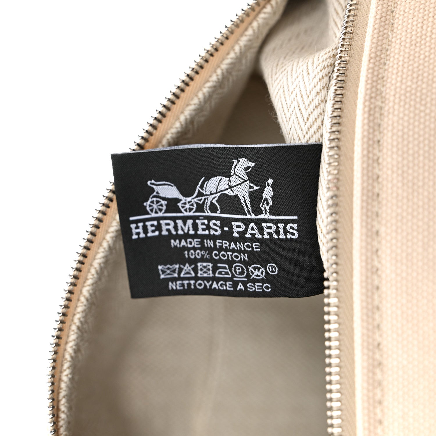 Hermes Canvas Large Bride-A-Brac Pouch Natural 6 of 6