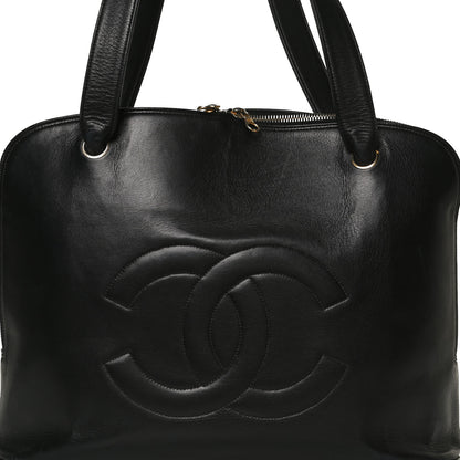 Chanel Lambskin CC Stitched Tote Black 15 of 36
