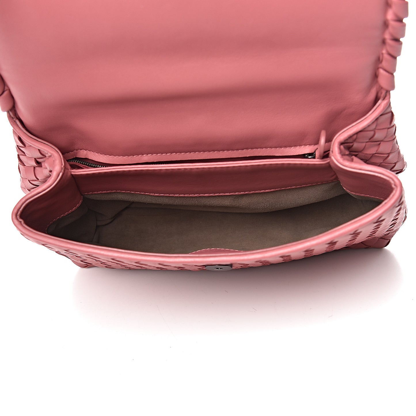Nappa Intrecciato Small Olimpia Shoulder Bag Rose Pink