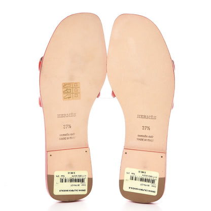 Hermes Calfskin Omaha Sandals 37.5 Pavot 5 of 11