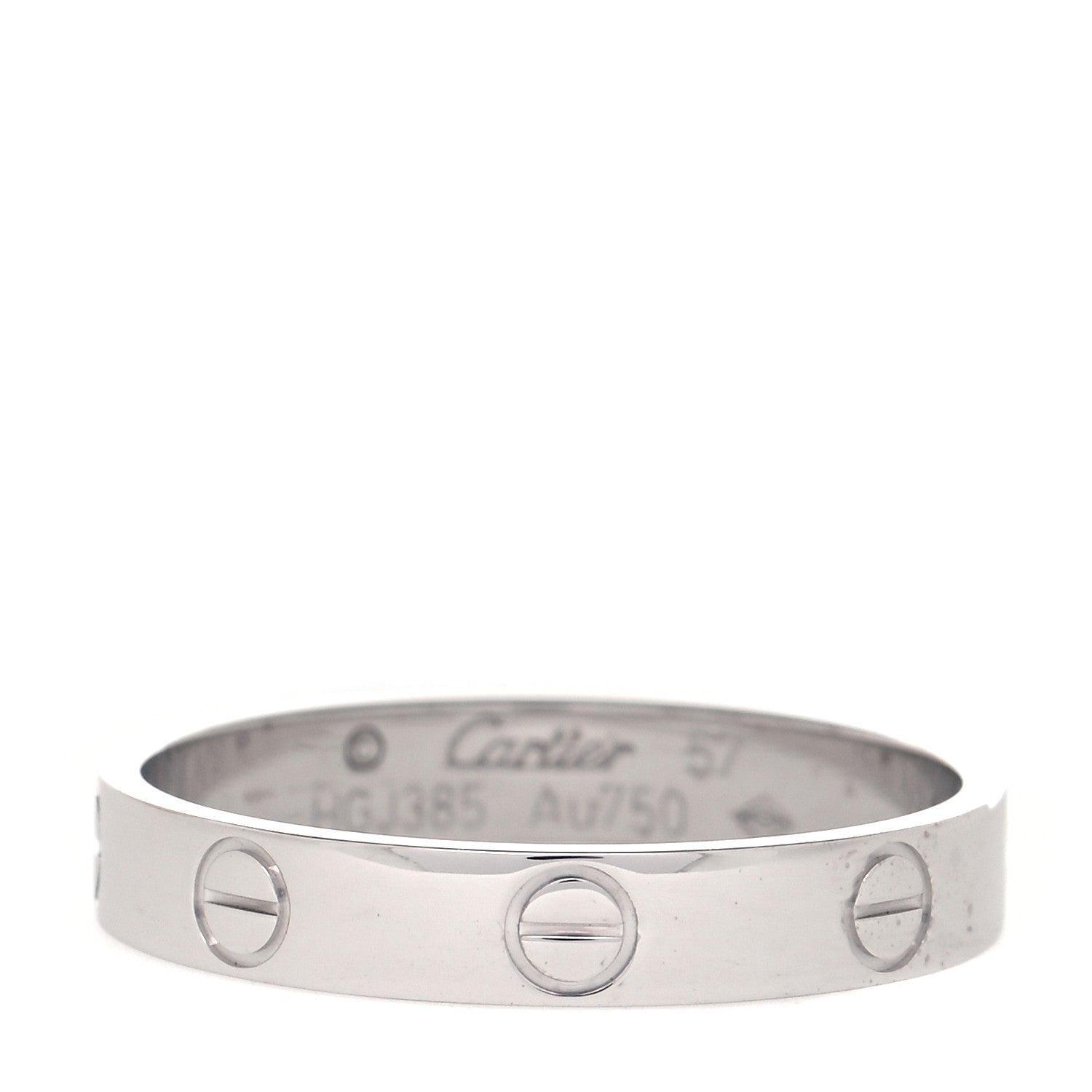 Cartier 18K White Gold 3.5mm LOVE Wedding Band Ring 57 8 1 of 6