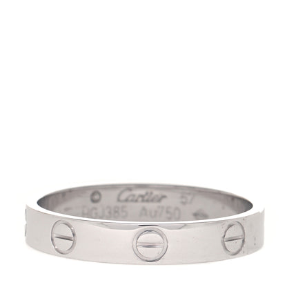 Cartier 18K White Gold 3.5mm LOVE Wedding Band Ring 57 8 1 of 6