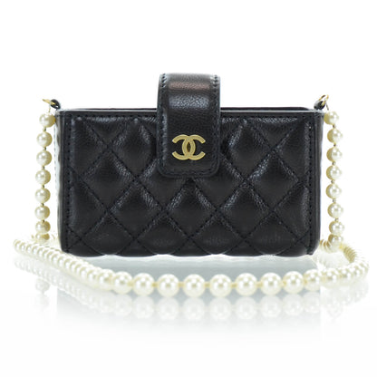 Chanel Lambskin Quilted Pearl Chain Love Symbols Mini Bag Black 1 of 13