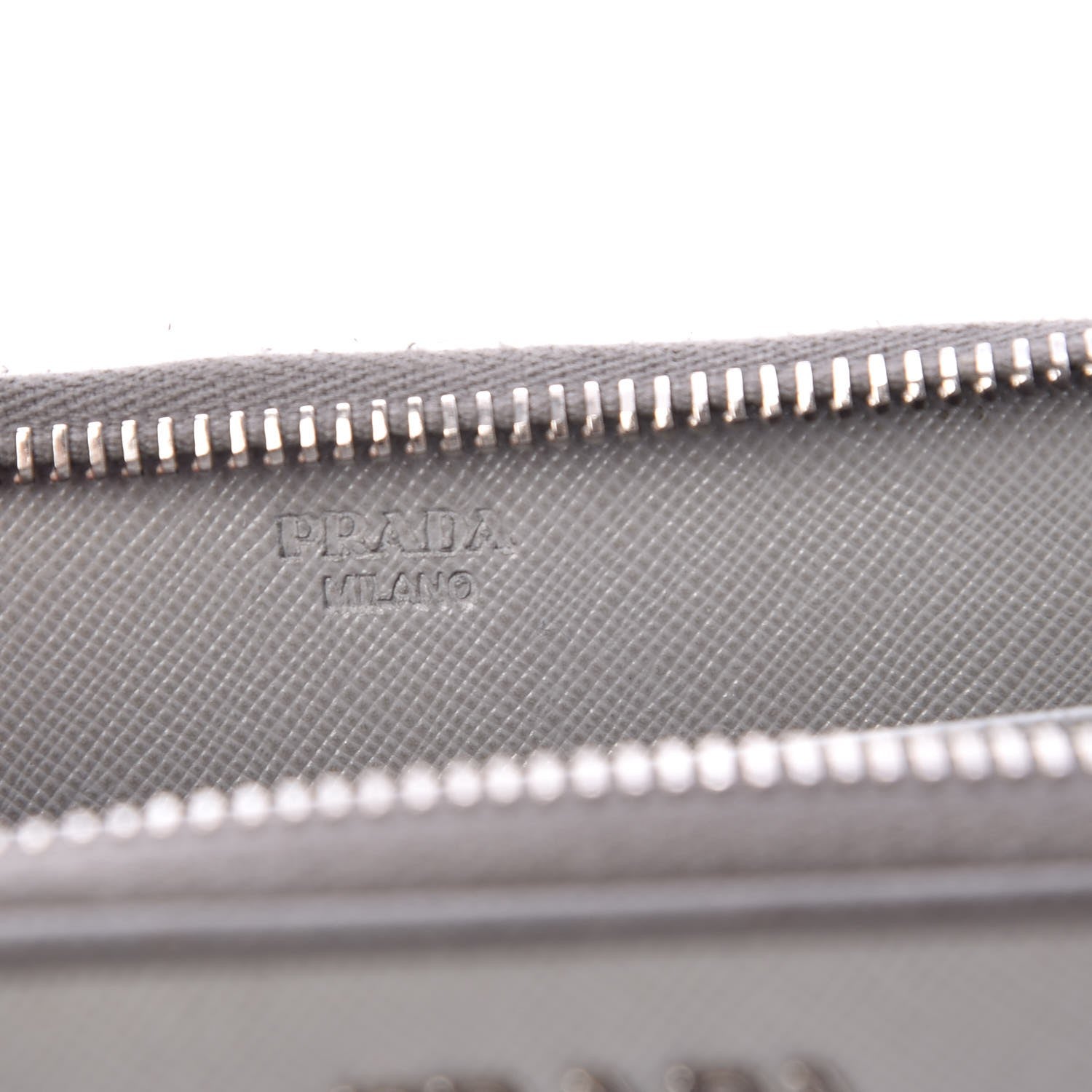 Prada Saffiano Bi-Color Metal Zip Around Wallet Marmo Nube 6 of 7