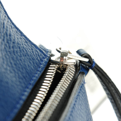 Celine Drummed Calfskin Medium Edge Shoulder Bag Ocean Blue 8 of 9