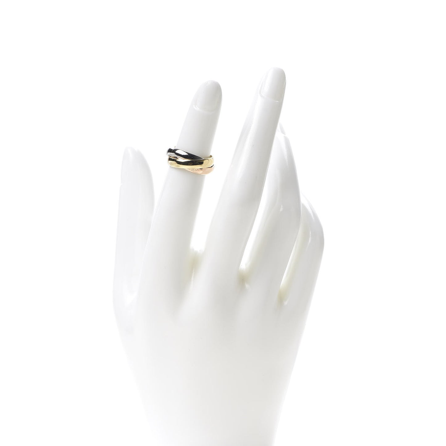 18K Pink Yellow White Gold Classic Les Must De Cartier Trinity Ring 46 3.75