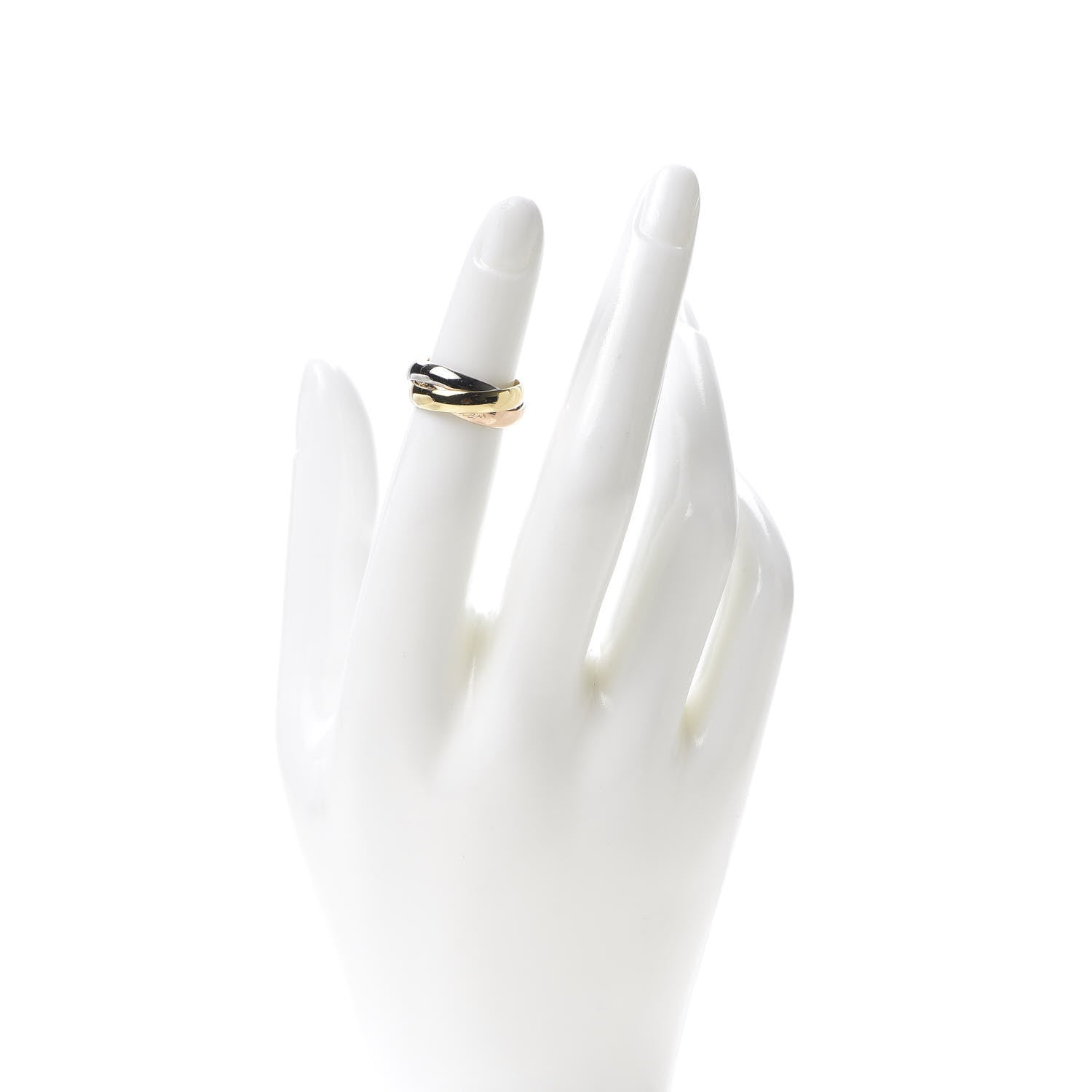 Cartier 18K Pink Yellow White Gold Classic Les Must De Cartier Trinity Ring 46 3.75 2 of 6