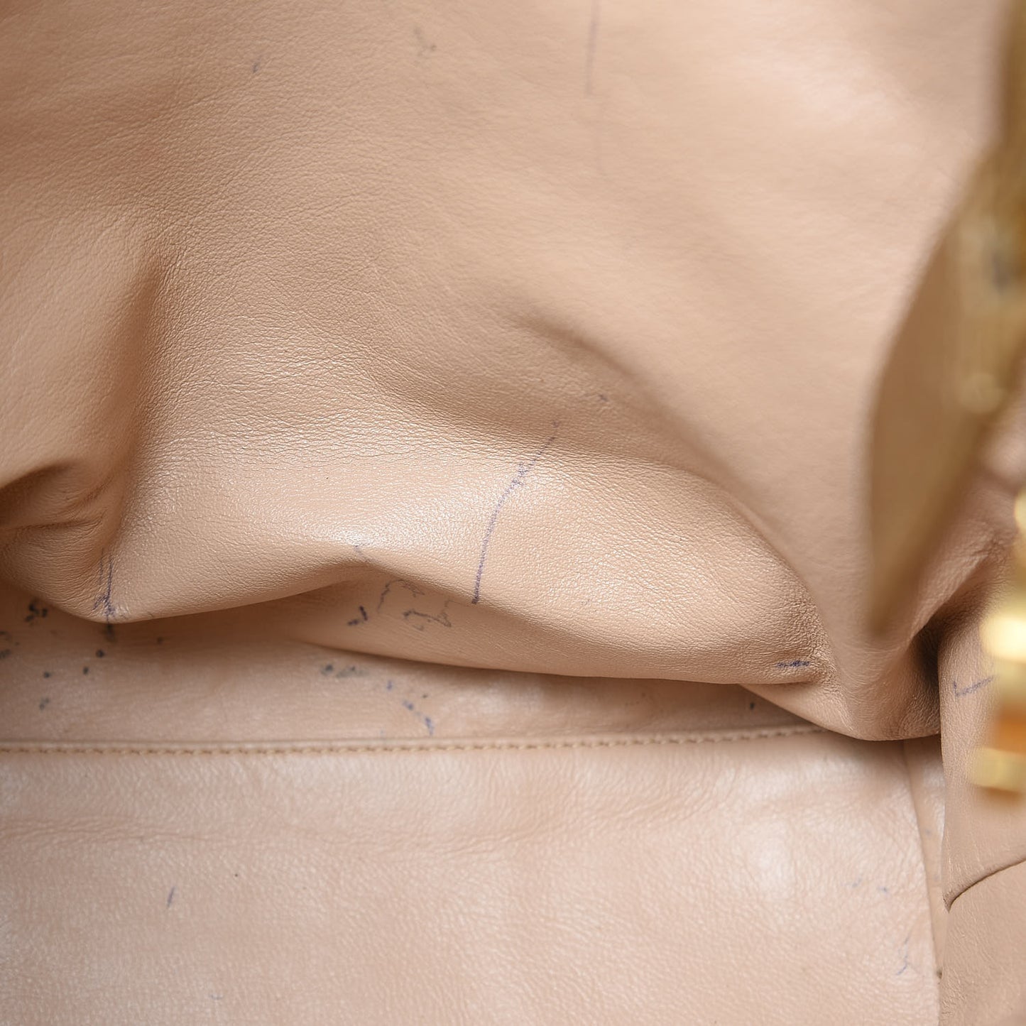 Metallic Goatskin Ligne Tote Gold