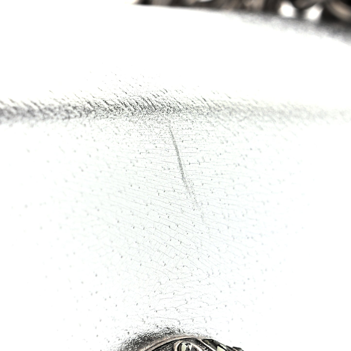 Metallic Textured Calfskin Crystal Small Dionysus Shoulder Bag Silver