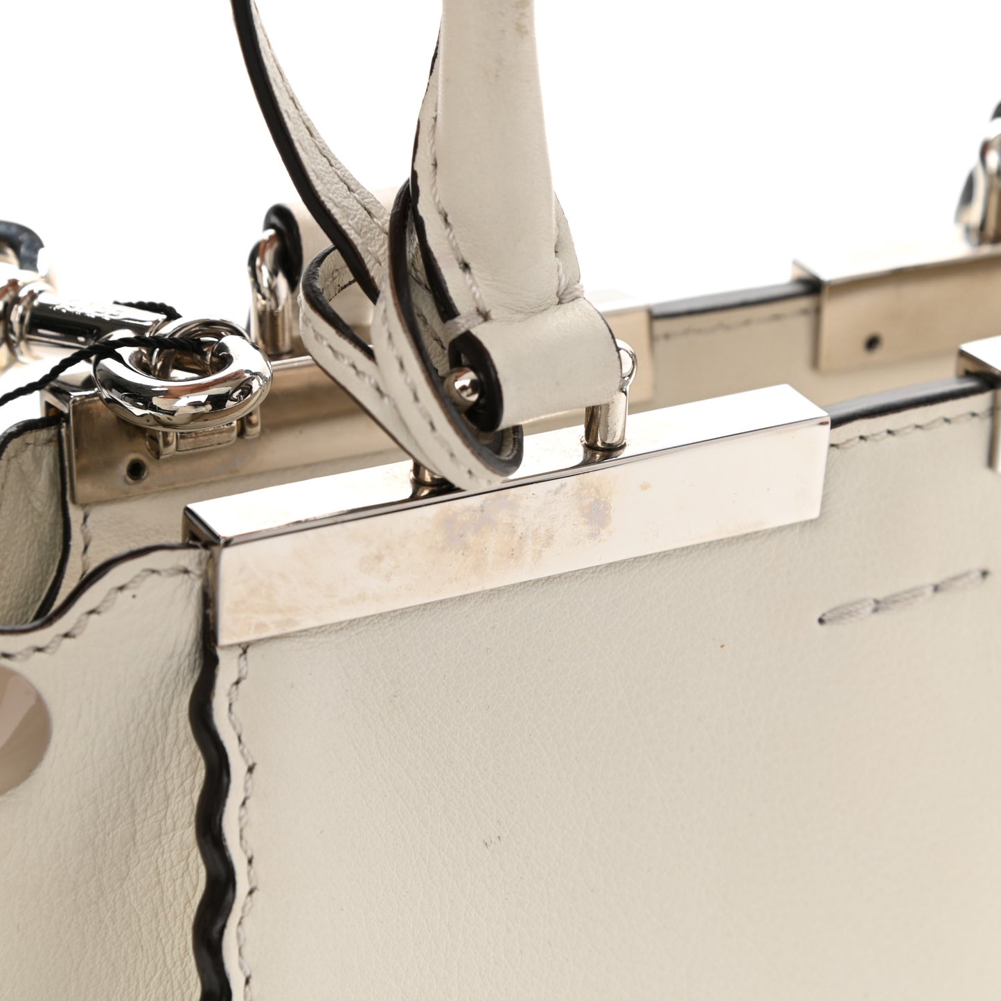 Vitello Scalloped Studded Mini 3Jours Tote Ice Cloude