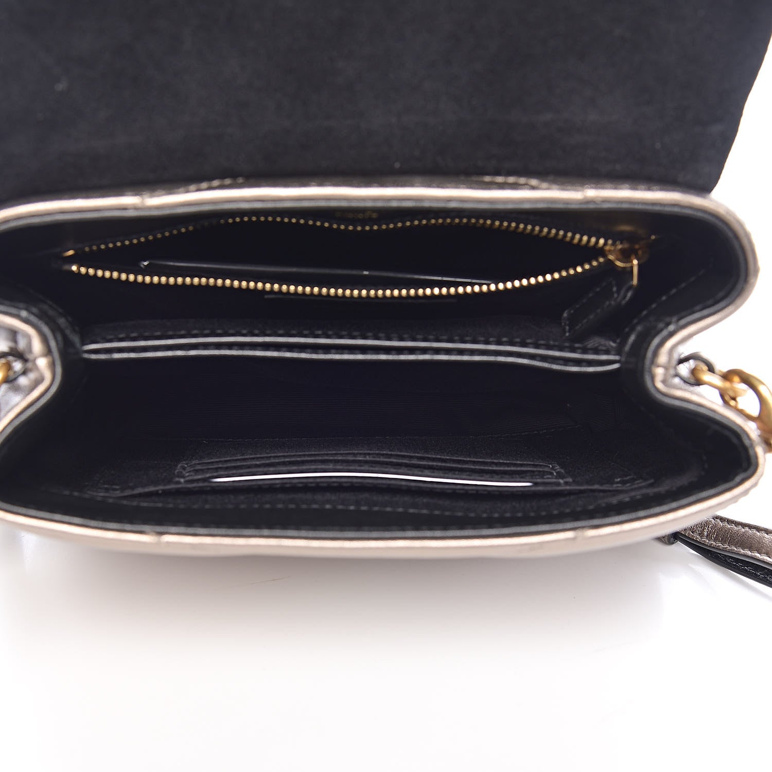 Saint Laurent Metallic Calfskin Y Quilted Monogram Toy Loulou Crossbody Bag Piombo 5 of 11