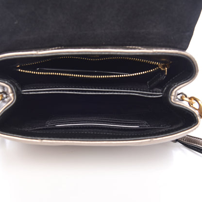 Saint Laurent Metallic Calfskin Y Quilted Monogram Toy Loulou Crossbody Bag Piombo 5 of 11