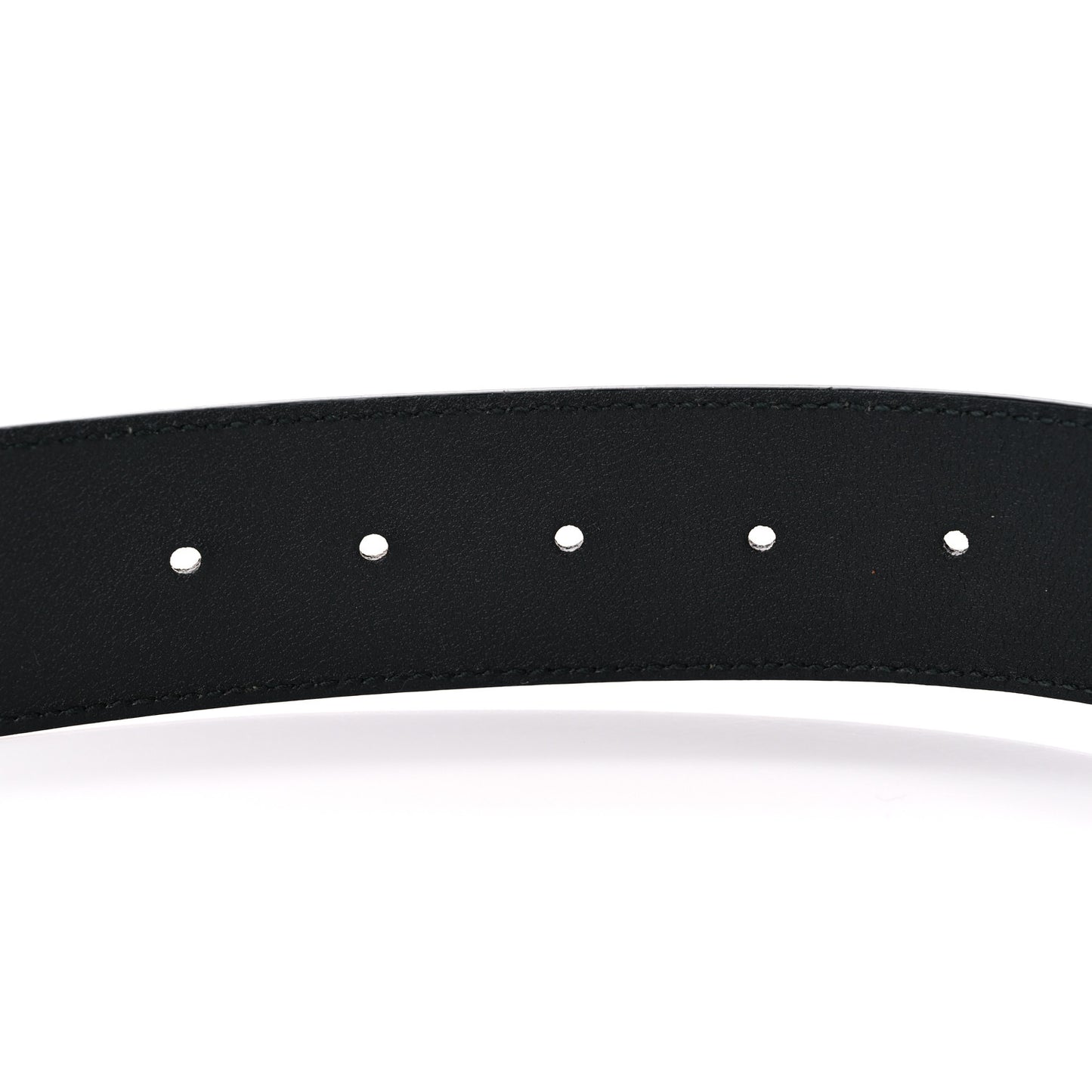 Textured Dollar Calfskin Nickel Double G 40mm Belt 80 32 Black