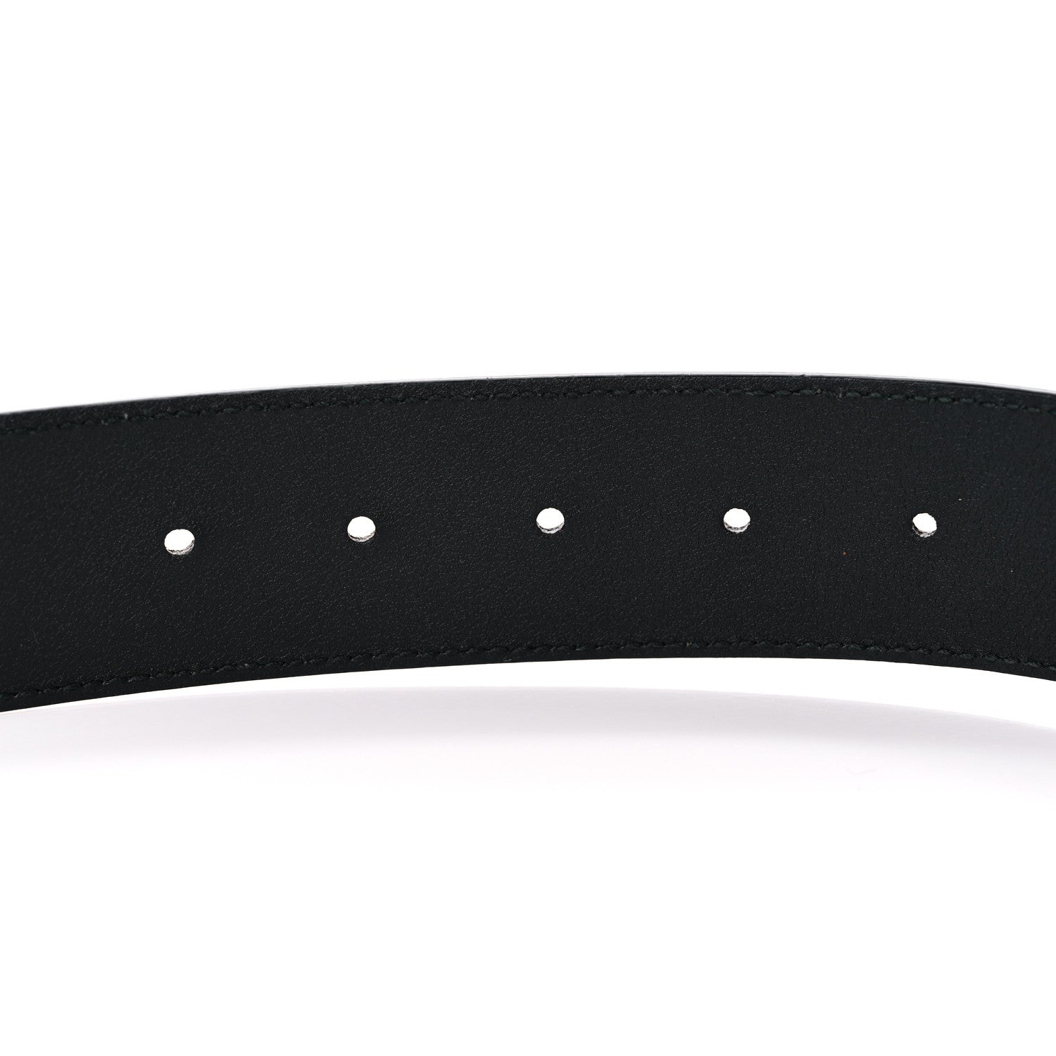 Gucci Textured Dollar Calfskin Nickel Double G 40mm Belt 80 32 Black 4 of 5