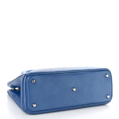 Christian Dior Metallic Bullcalf Medium Diorissimo Tote Blue 5 of 9