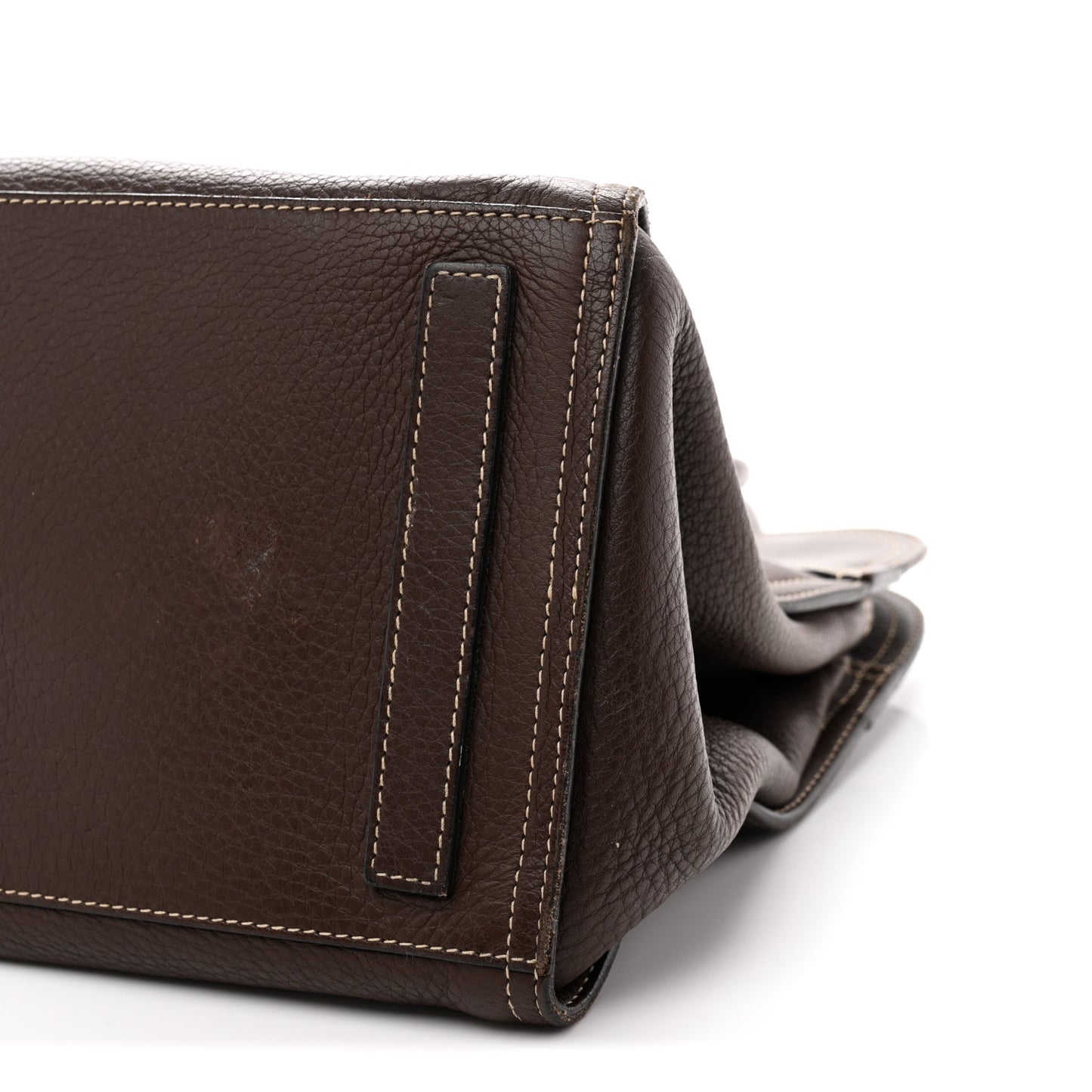 Vitello Daino Frame Shoulder Bag Brown
