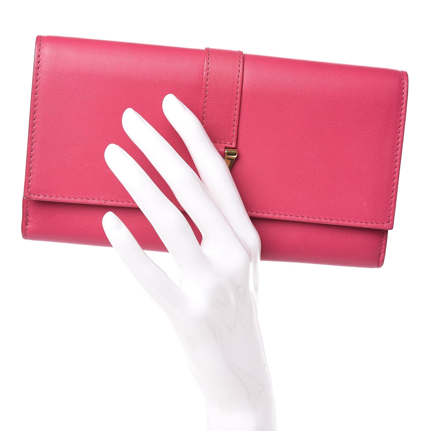 Calfskin Classic Y Ligne Wallet Fuchsia