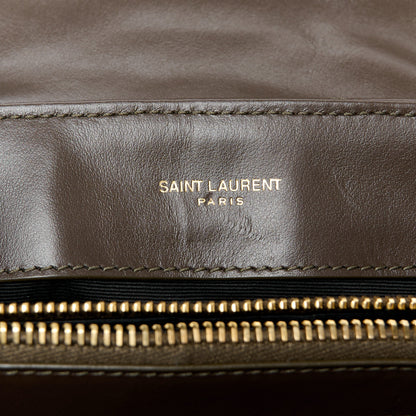 Saint Laurent Calfskin Y Quilted Monogram Small Loulou Chain Satchel Soil Brown 6 of 11