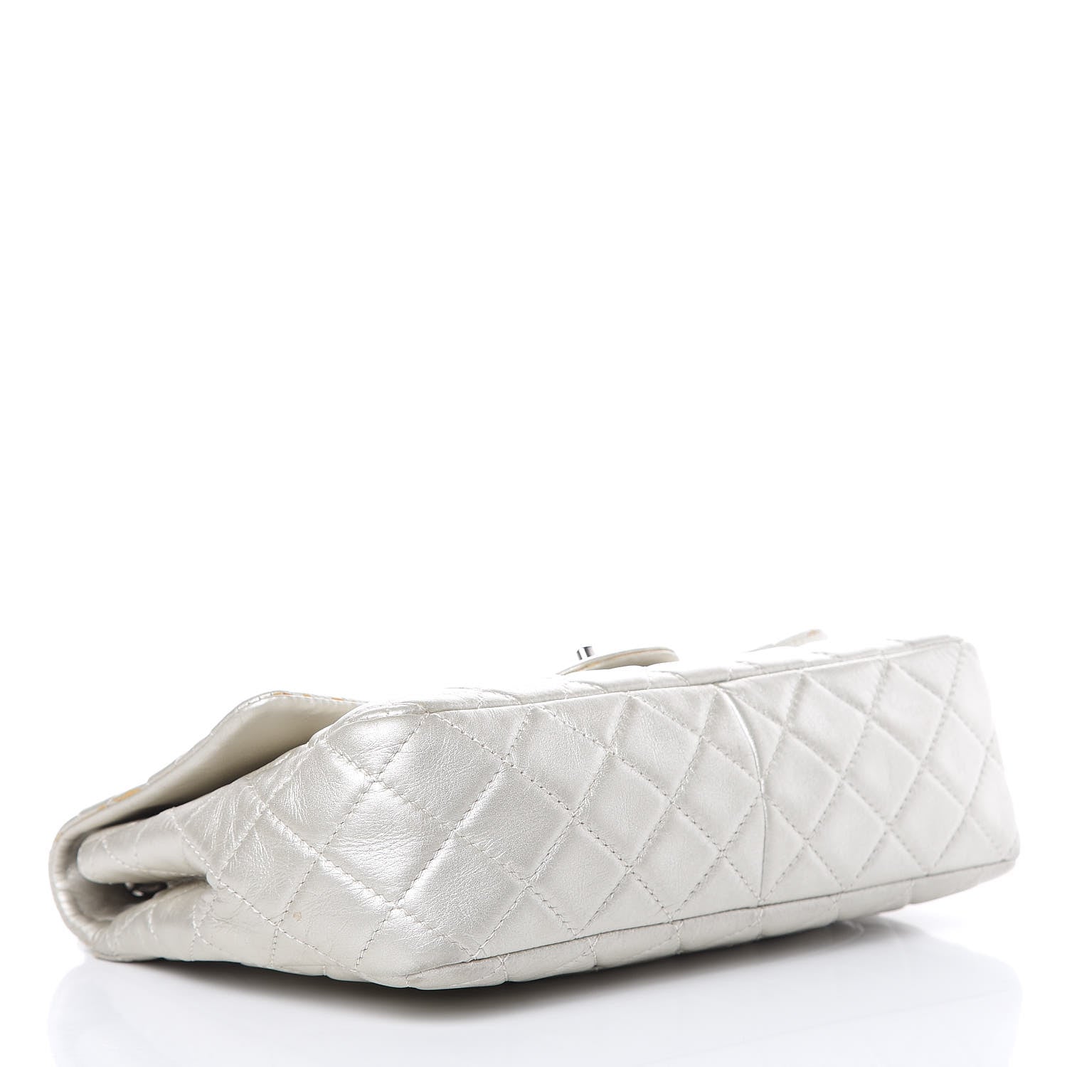 Chanel Metallic Lambskin Quilted Jumbo Single Flap Silver 4 of 16