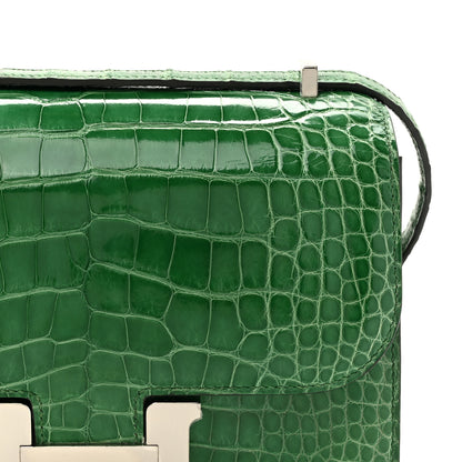 Hermes Shiny Alligator Constance 18 Cactus 9 of 13