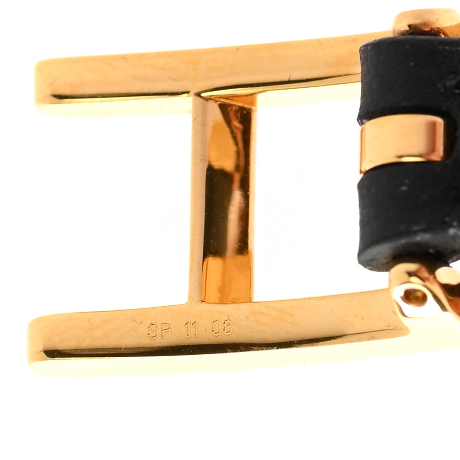 Hermes Chamonix Behapi Double Tour Bracelet Black Gold 5 of 7